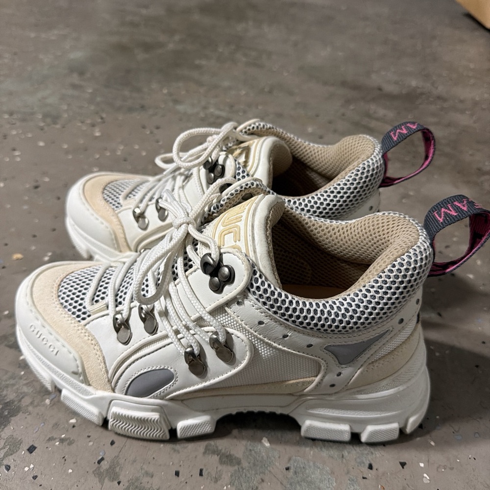 Gucci Women's Sneakers in Cream and Gray